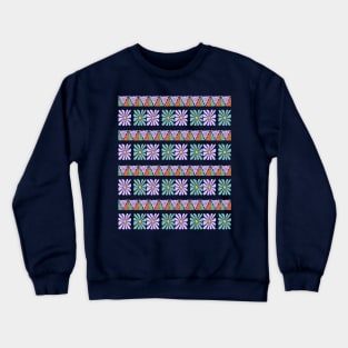 Hippie Flowers Seamless Pattern Crewneck Sweatshirt